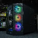 Visuel promotionnel du PC gamer Kraken : façade mesh du NZXT H9 Flow RGB+ équipée de ventilateurs RGB haute performance, assurant un flux d’air maximal pour un refroidissement optimal et un style gaming premium