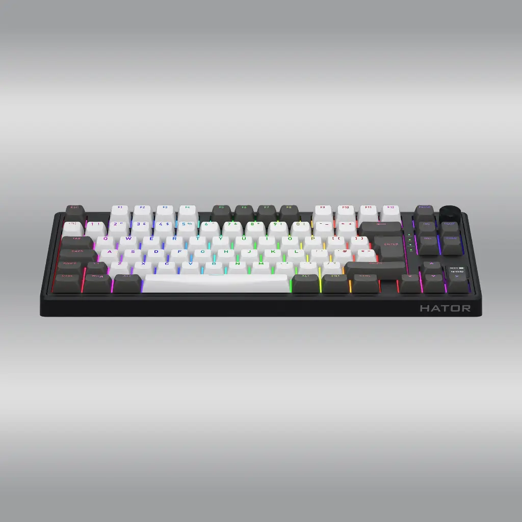 HATOR Skyfall 80 PRO Wireless, clavier mécanique noir et gris avec éclairage RGB