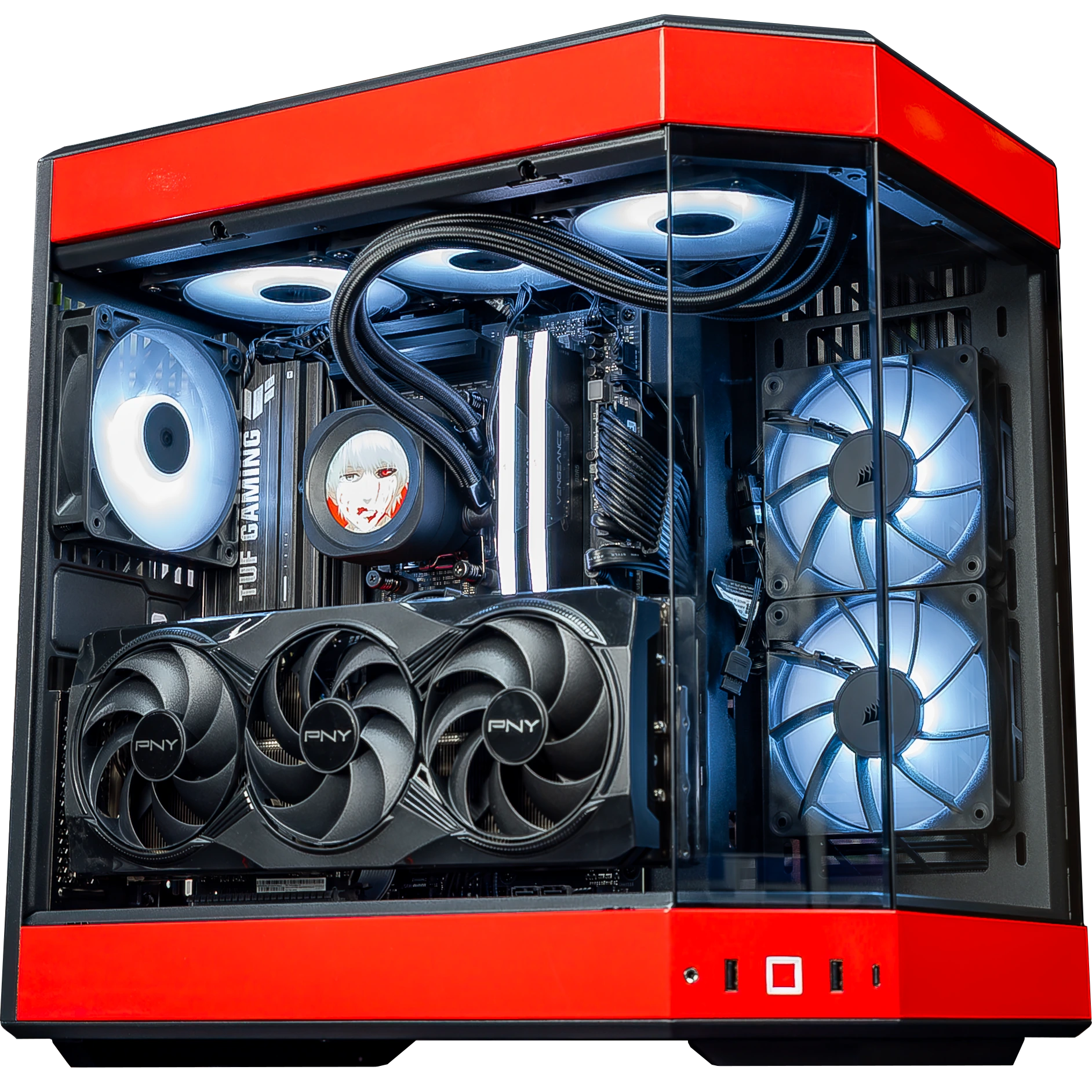 PC Orion GEFORCE RTX™ 5080 (AMD Ryzen™ 7 7800X3D, Hyte Y60 Red, SAMSUNG 990 Pro - 2To)
