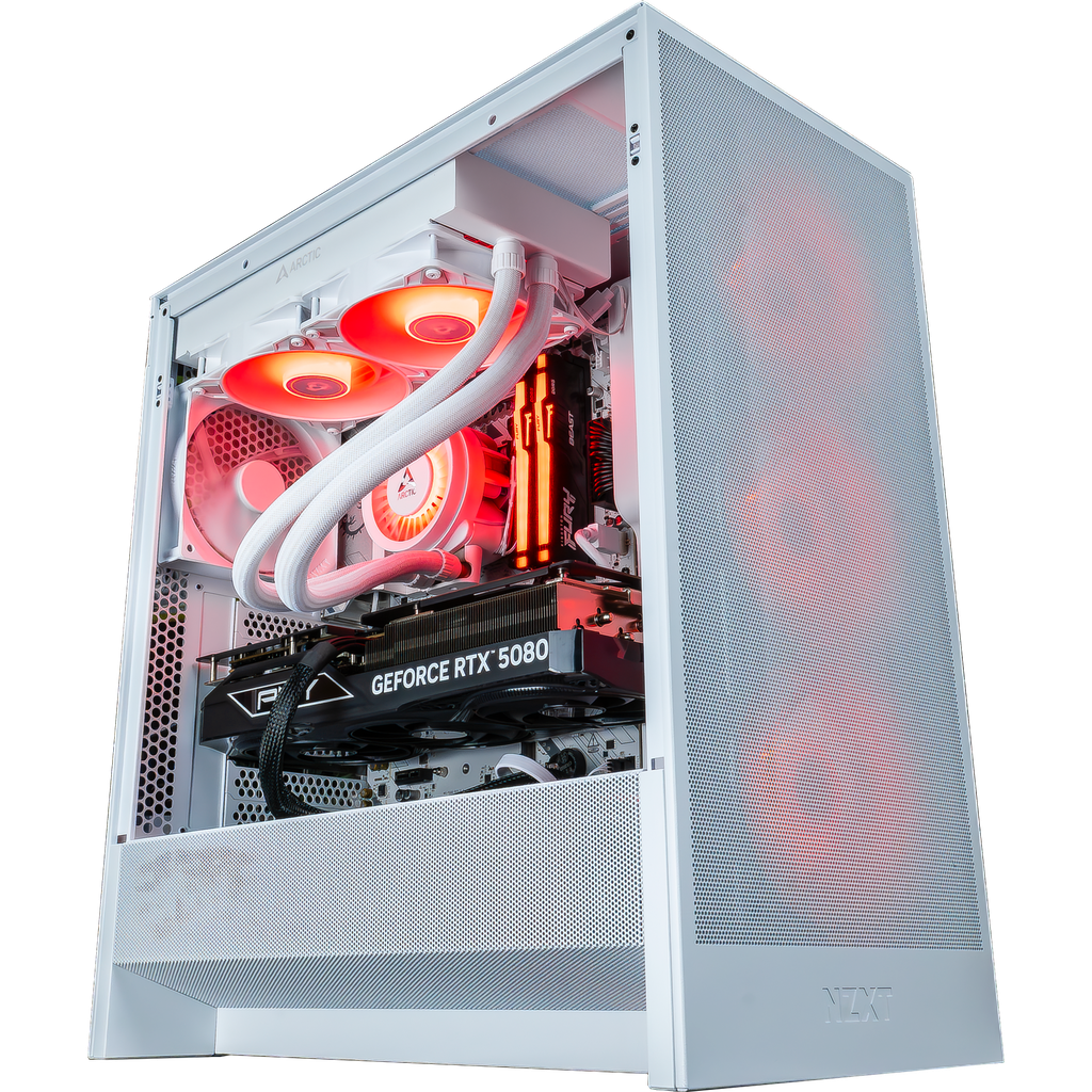 PC Solana GEFORCE RTX™ 5080 (NZXT H5 Flow RGB - White, AMD Ryzen™ 5 9600X, SSD 1To M.2, 16GB DDR5)