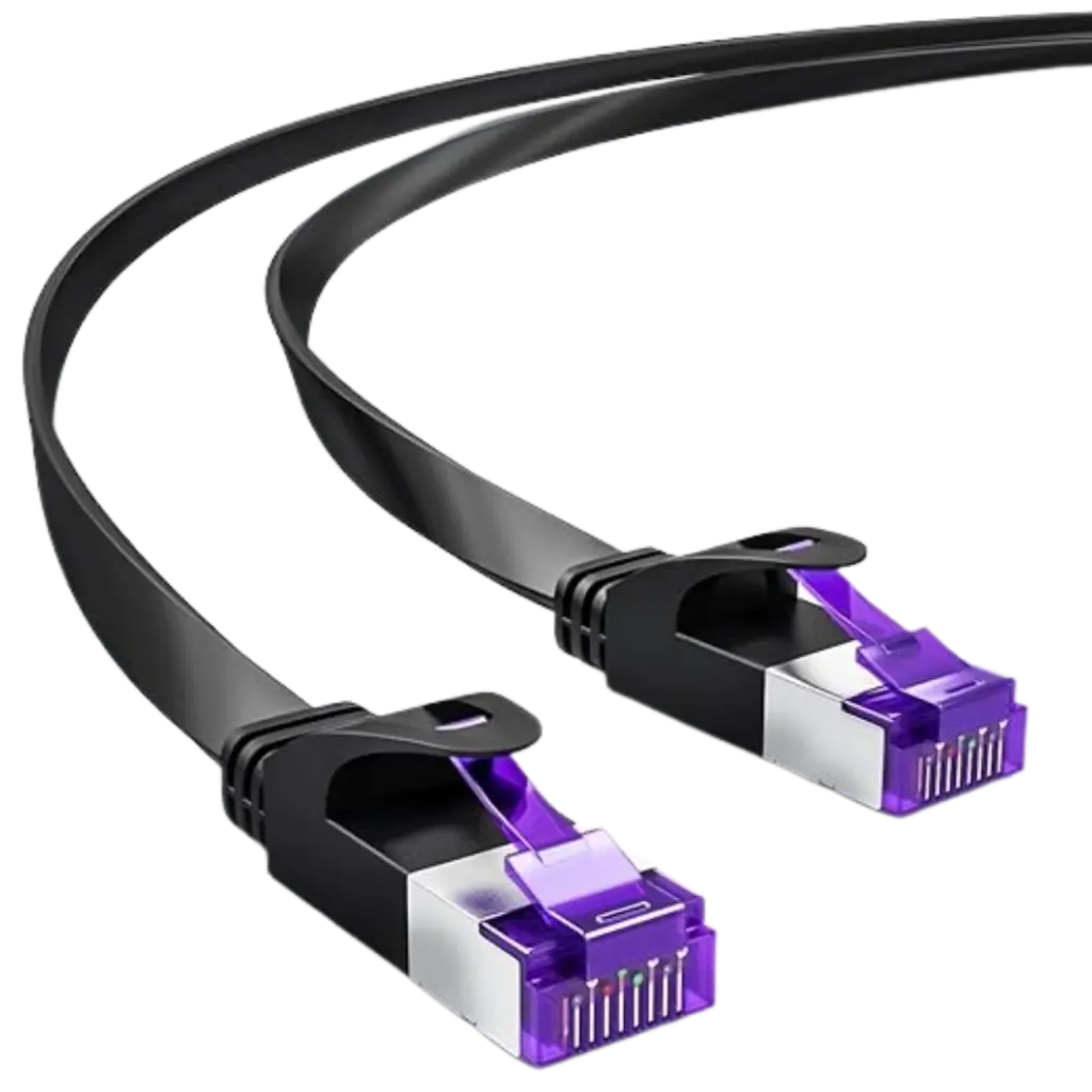  Folishine - Platte Ethernetkabel Cat 7 zwart 10 m