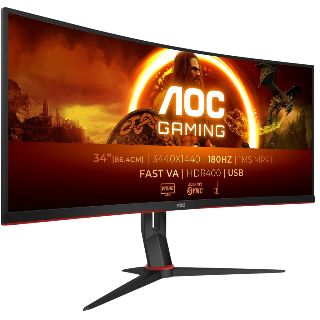 AOC 34" / 180hz / WQHD / VA / Curved - PC Monitor