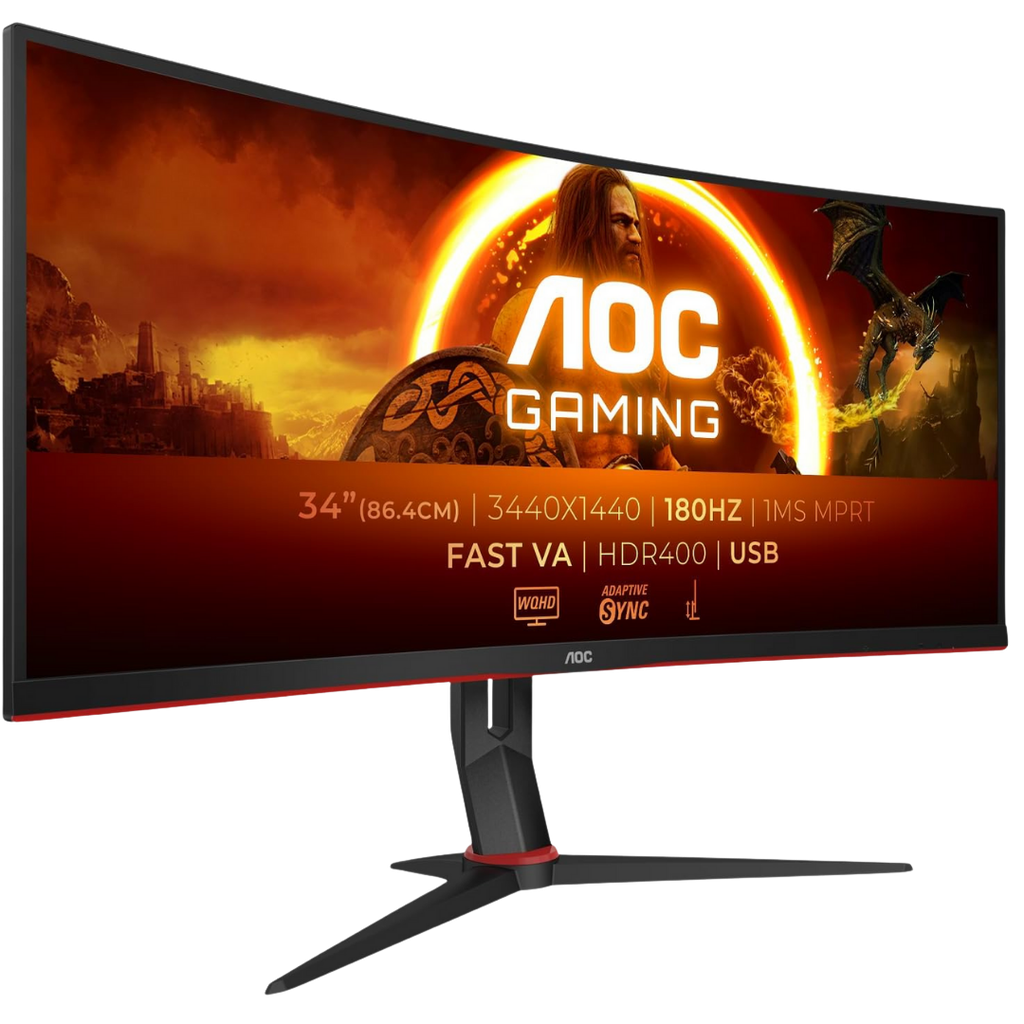 AOC 34" / 180hz / WQHD / VA / Incurvé - Écran PC