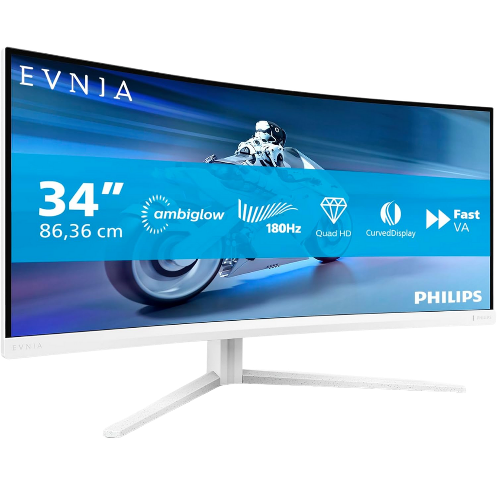 PHILIPS EVNIA 34" / 180Hz / UWQHD / Fast VA / Gekromd - Pc-scherm