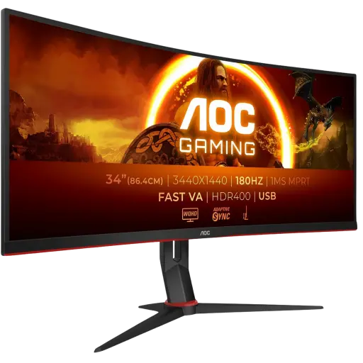 [CU34G2XP] AOC 34" / 180 Hz / WQHD / VA / Gebogen - pc-scherm