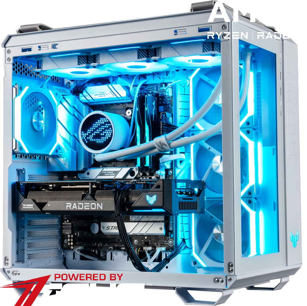 PC TUF Gaming GT502 WHITE RX 7700 XT Powered by ASUS