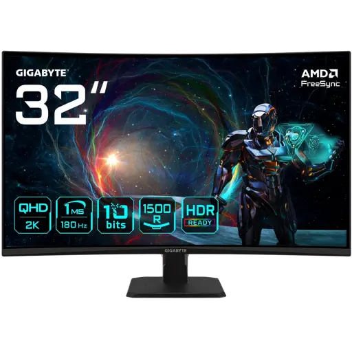 [GS32QCA] GIGABYTE 32" / 180Hz / QHD / VA / Incurvé - Écran PC