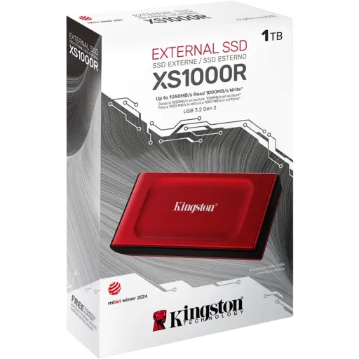 [SXS1000R/1000GMG] KINGSTON XS1000R SSD externe USB 3.2 Gen 2 - 1To - Red