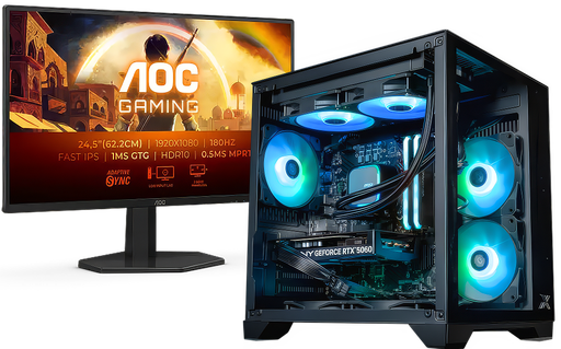 Starter Pack : PC Banger + AOC 25" / 180Hz / FHD / Fast IPS