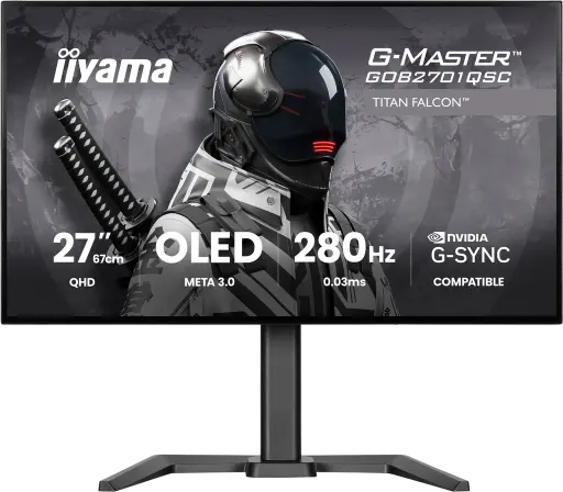 [GOB2701QSC-B1] IIyama G-Master Titan Falcon 27" / 280Hz / QHD / Tandem OLED / Plat - pc-scherm