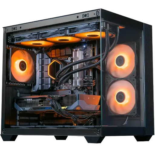 PC gamer Phantom RX 9070 XT avec Core i7 14700KF et boitier aquarium